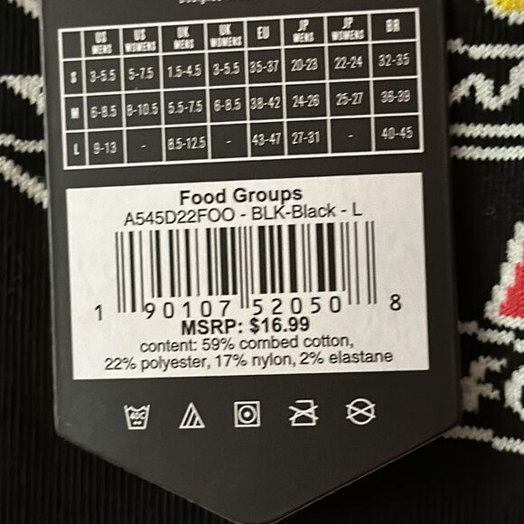 STANCE ELF FOOD GROUPS NWT CASUAL CREW HEIGHT COMBED COTTON WITH LIGHT CUSHION - Picture 7 of 7